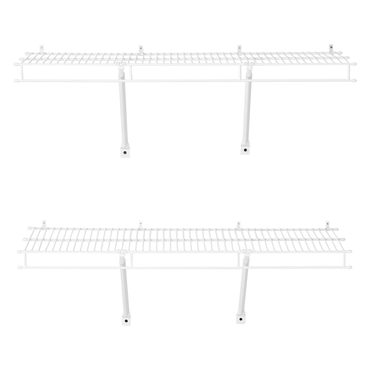 Wire Shelf Kit, 3 ft, Set of 2, Wall Mounted Wire Shelves, Heavy-Duty Carbon Steel Hanging Shelf, Floating Wall Storage Shelves with Dip Coating, for Closet, Bedroom, Living Room, Office, Pantry