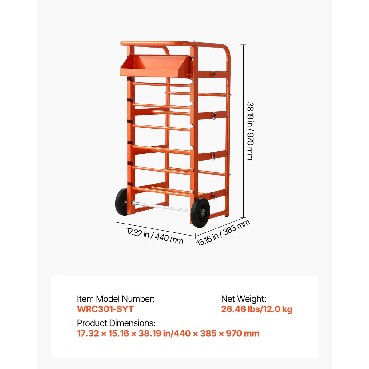 Wire Spool Rack, 11 Rods, Multi-Spool Wire Rack Dispenser, Cable Caddy with Wheels, Cable Holder with Storage Tray for Wiring Storage, for Electrical, Industrial & Retail Use, Working Efficiency