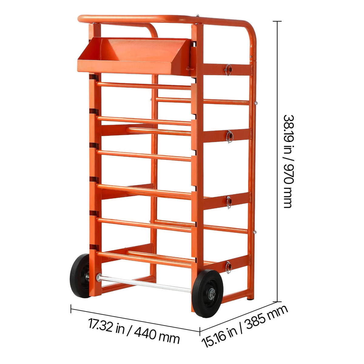 Wire Spool Rack, 11 Rods, Multi-Spool Wire Rack Dispenser, Cable Caddy with Wheels, Cable Holder with Storage Tray for Wiring Storage, for Electrical, Industrial & Retail Use, Working Efficiency