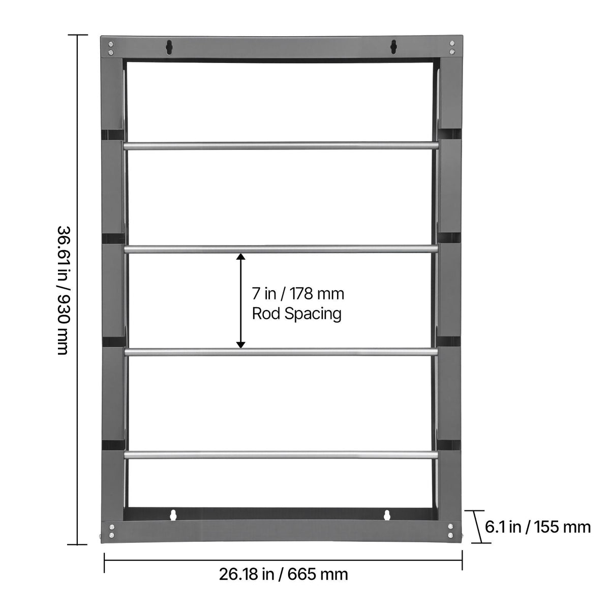 Wire Spool Rack, 4 Adjustable Rods, Cold-Rolled Steel Wire Spool Holder Wall Mounted for Multi-Spools, Wiring Storage, 150 lbs Capacity Cable Dispenser, for Electrical Industrial Retail Use