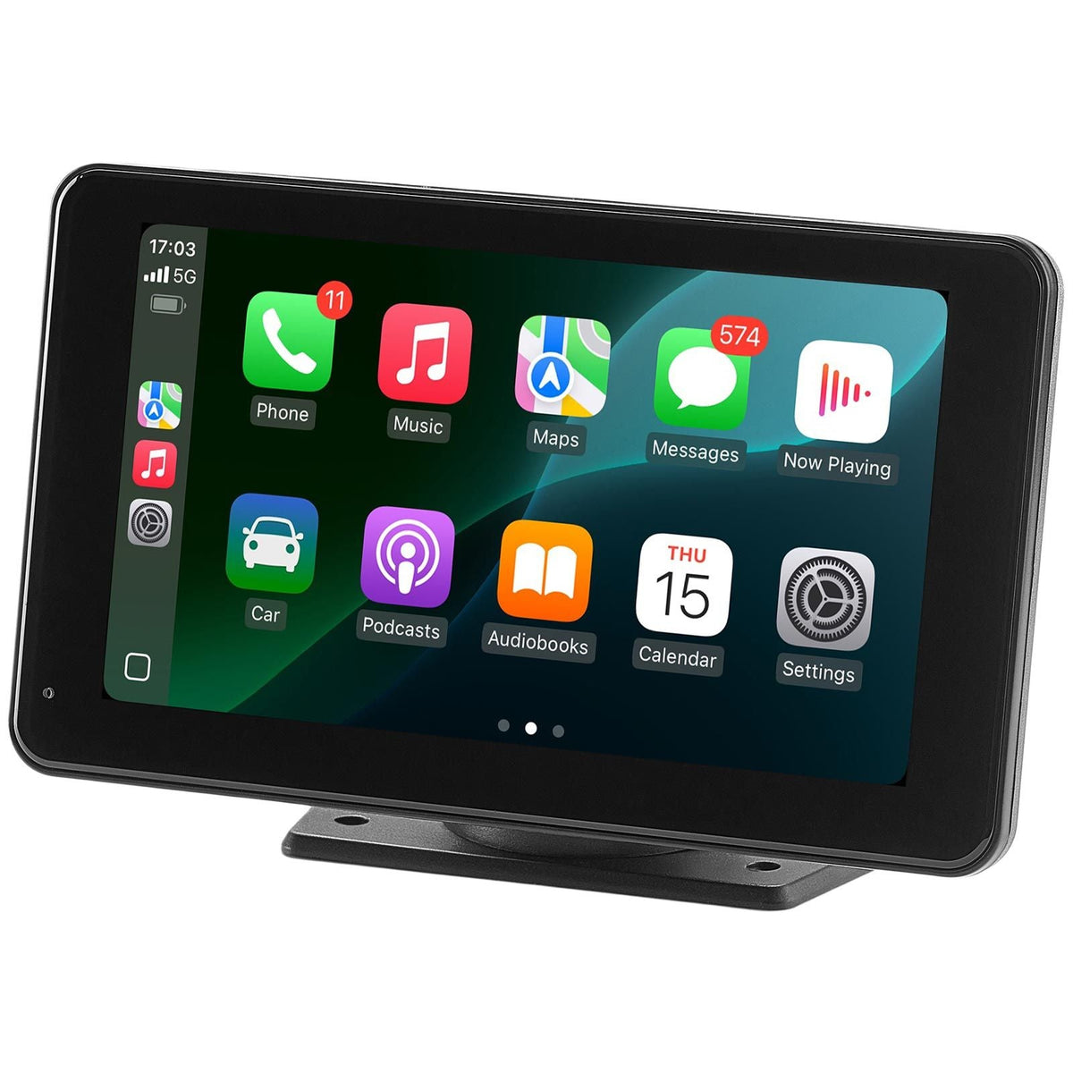 Wireless Car Stereo, 7-Inch HD Portable Radio Touch Screen Compatible with Apple CarPlay & Android Auto, CarPlay Screen with Backup Camera, Voice Control, Mirror Link, Bluetooth, GPS Navigation