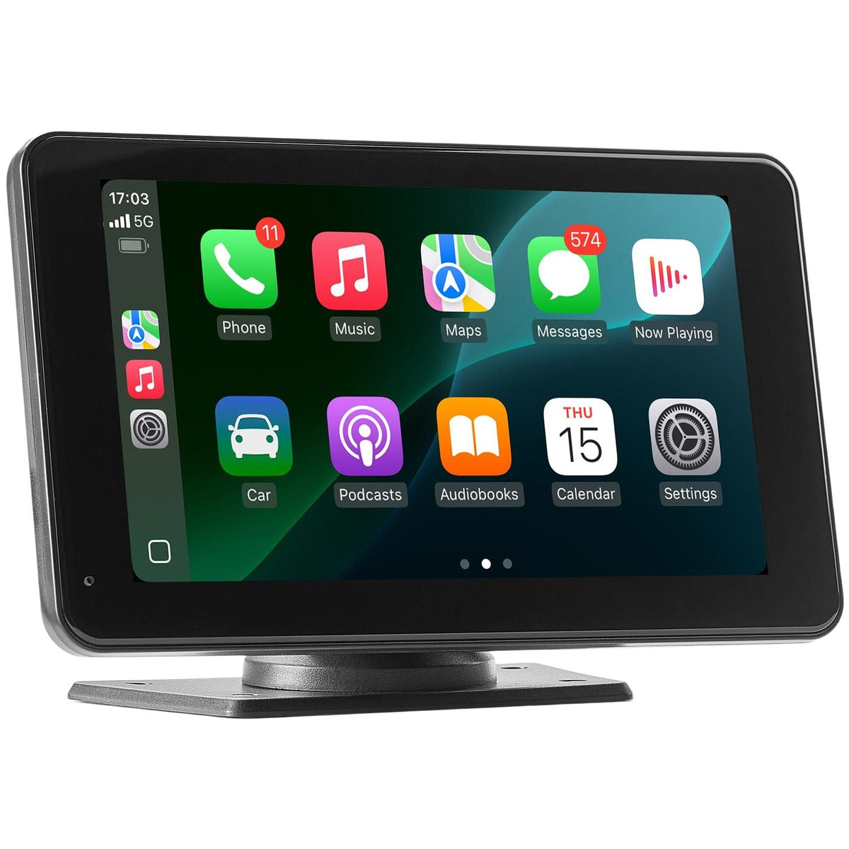 Wireless Car Stereo, 7-Inch HD Portable Radio Touch Screen Compatible with Apple CarPlay & Android Auto, CarPlay Screen with Backup Camera, Voice Control, Mirror Link, Bluetooth, GPS Navigation
