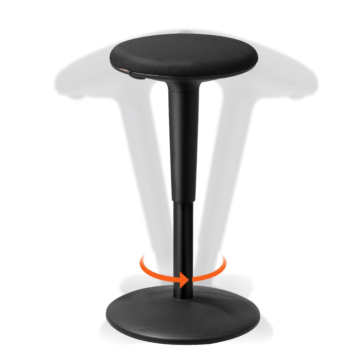 Wobble Chair, Height-Adjustable 21.7-28.3", Active Chair, Flexible Seating Wobble Stool Made of Iron Improves Focus & Posture, Ideal for Office and Home, 8° Tilt Angle, Age 12-18, Black