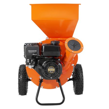 Wood Chipper Shredder Mulcher, 7HP Heavy Duty Gas Powered Engine, 3' Max Diameter 212cc 4.1 kW, 4-Stroke 3-in-1 Woodchipper, Fast Chipping Chopping for Forestry, Gardens, EPA Certified