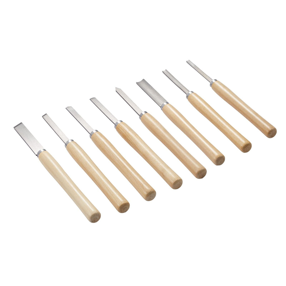 Wood Lathe Turning Tool Set, 8PCS, Lathe Chisel Set with Carbon Steel Blade, 2 Skew, 1 Spear Point, 1 Parting, 1 Round Nose, 3 Gouge Tools, 1 Oxford Bag, for Beginners, Hobbyists, Professionals
