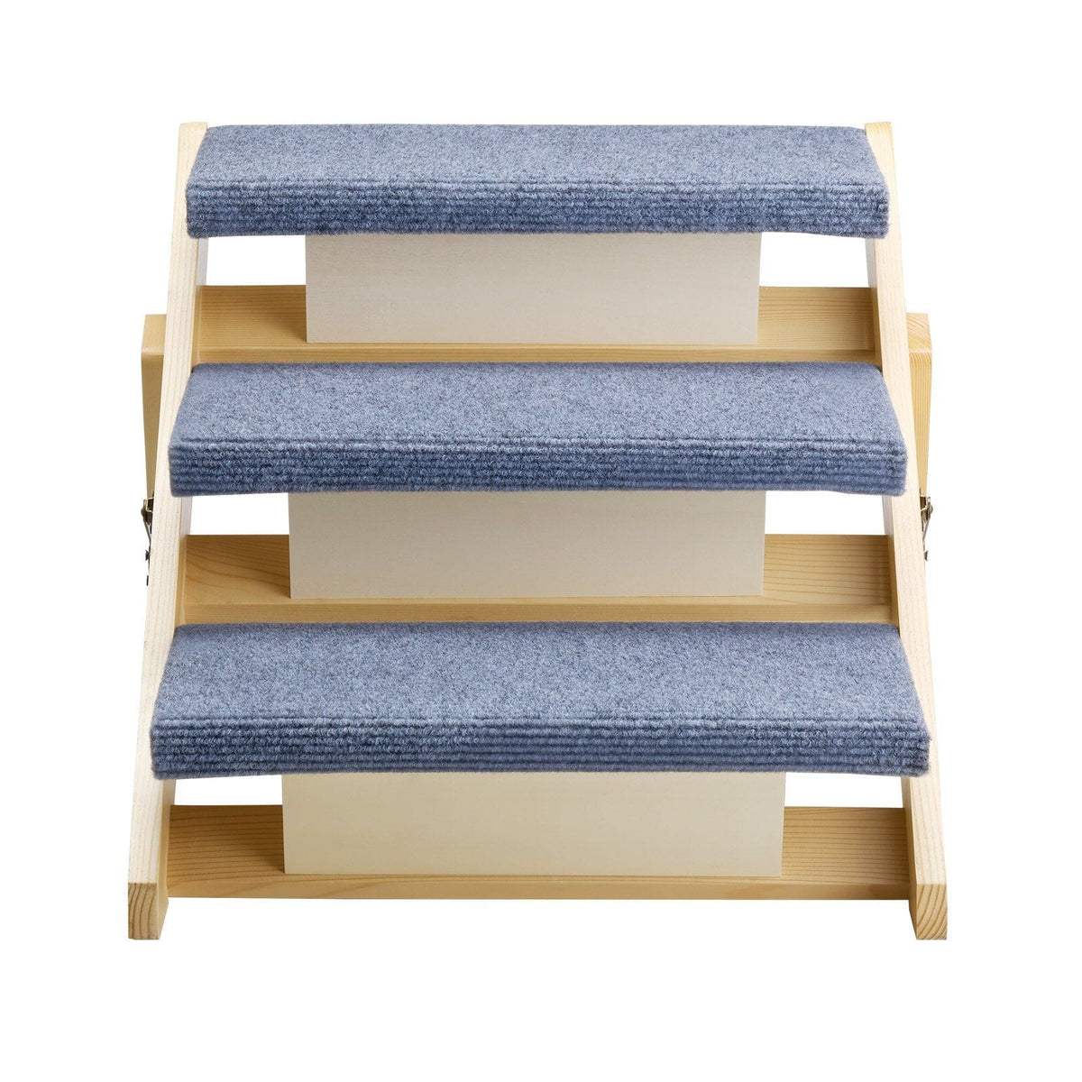 Wood Pet Stairs, 3-Step Dog Stairs for Beds, Sofa & Cars, 150lbs Load Capacity, Floded Flat Design, Stable & Sturdy Cat & Dog Step Ladder for Small Medium Large Older Pet Puppy Essentials