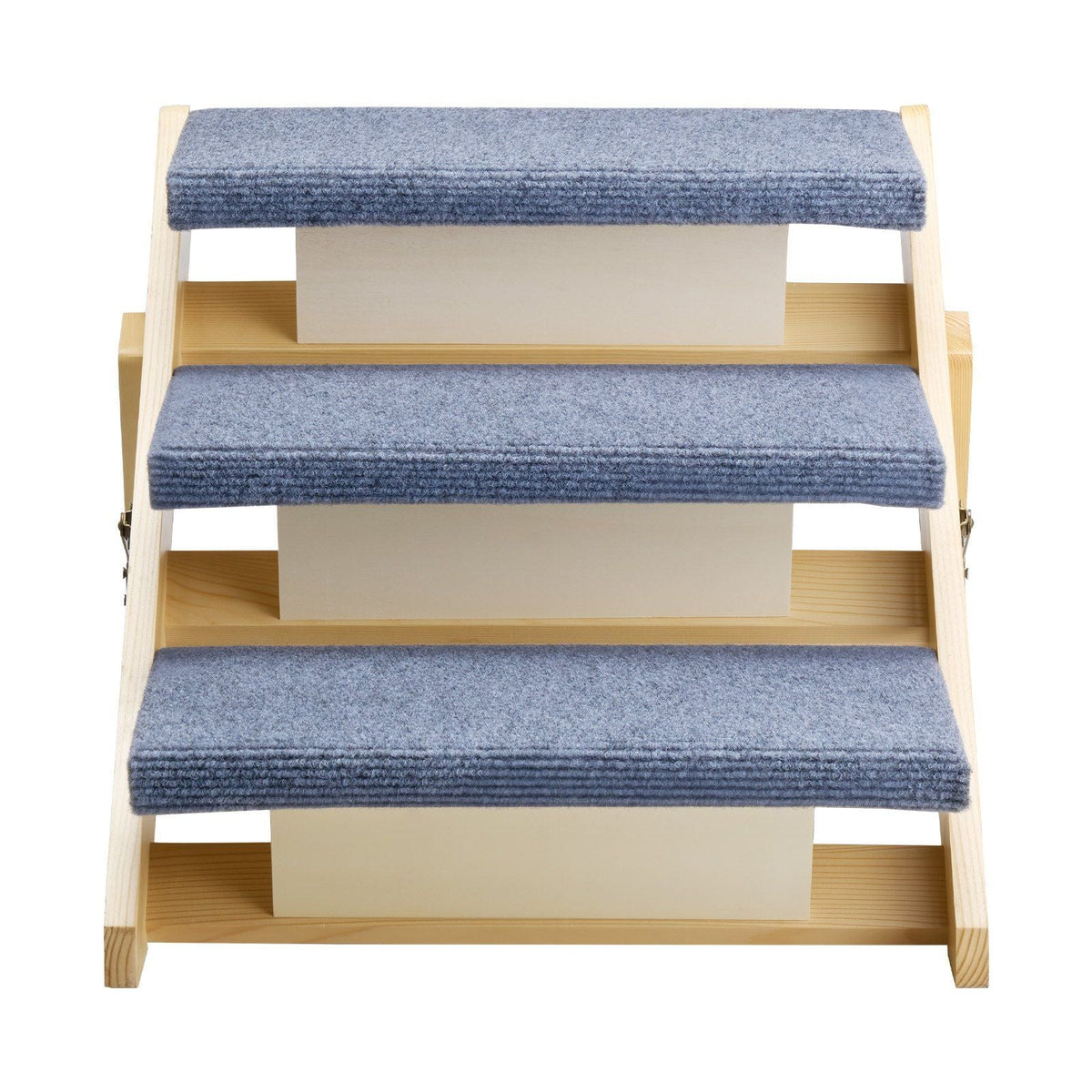 Wood Pet Stairs, 3-Step Dog Stairs for Beds, Sofa & Cars, 150lbs Load Capacity, Floded Flat Design, Stable & Sturdy Cat & Dog Step Ladder for Small Medium Large Older Pet Puppy Essentials