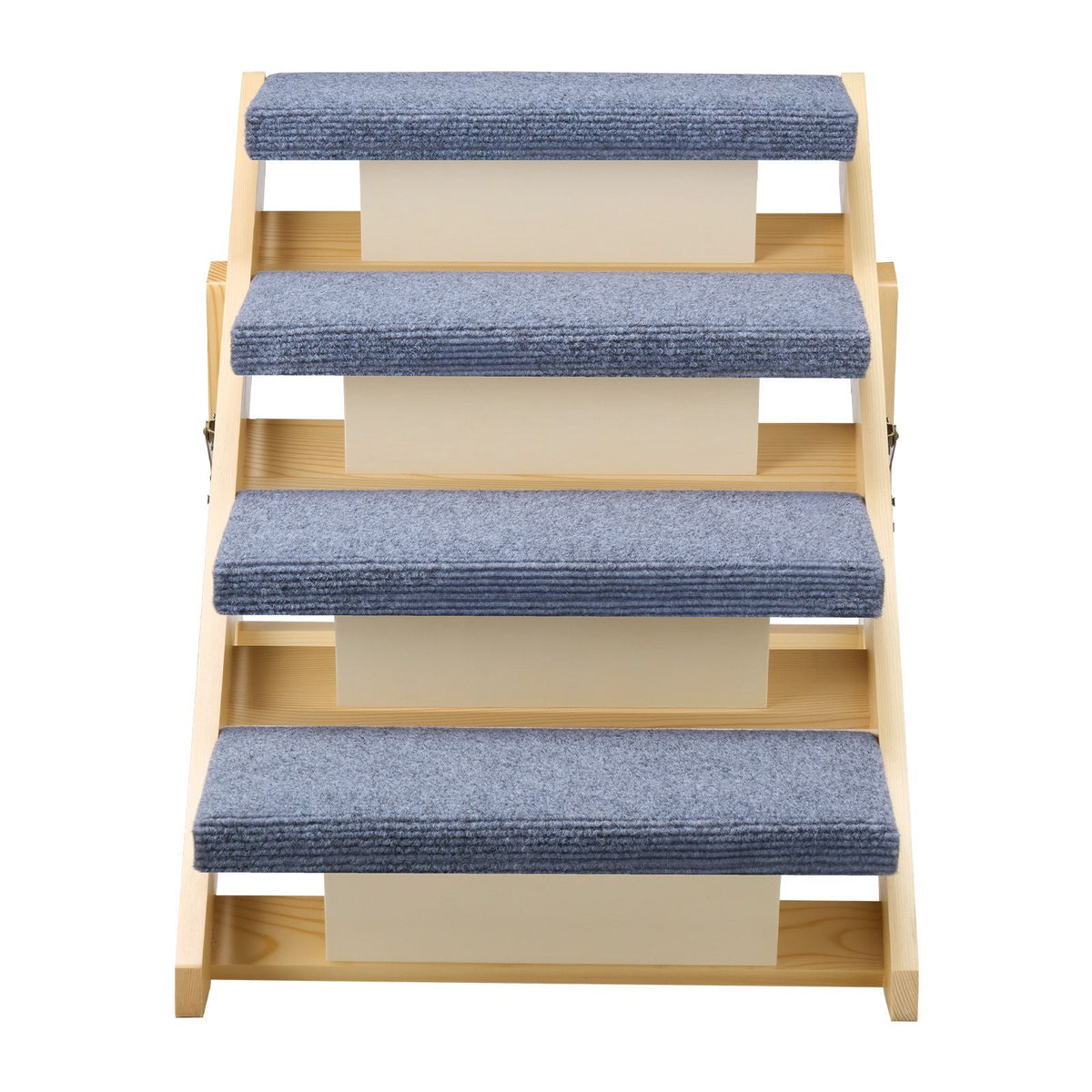 Wood Pet Stairs, 4-Step Dog Stairs for Beds, Sofa & Cars, 150lbs Load Capacity, Floded Flat Design, Stable & Sturdy Cat & Dog Step Ladder for Small Medium Large Older Pet Puppy Essentials