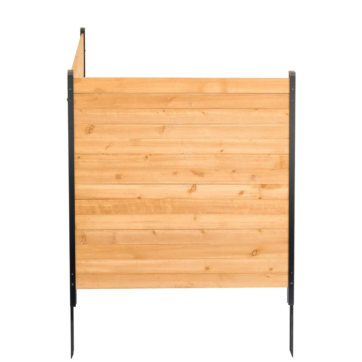 Wood Privacy Fence, 38" W x 42" L, 2 Panel Solid Air Conditioner Fence Screen, Pool Equipment Enclosure with Metal Stakes, Easy DIY Installation, Outdoor Trash Can Hider for Garden Decoration
