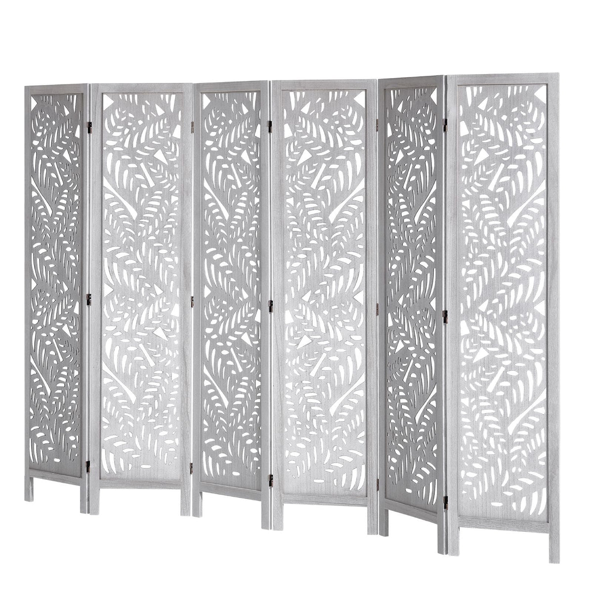 Wood Room Divider, 6 Panel Wood Folding Privacy Screen, 66.9 Inches Tall Indoor Carved Partition Divider, Portable Decoration Screen, for Room Separation, Home, Office, Restaurant & Bedroom