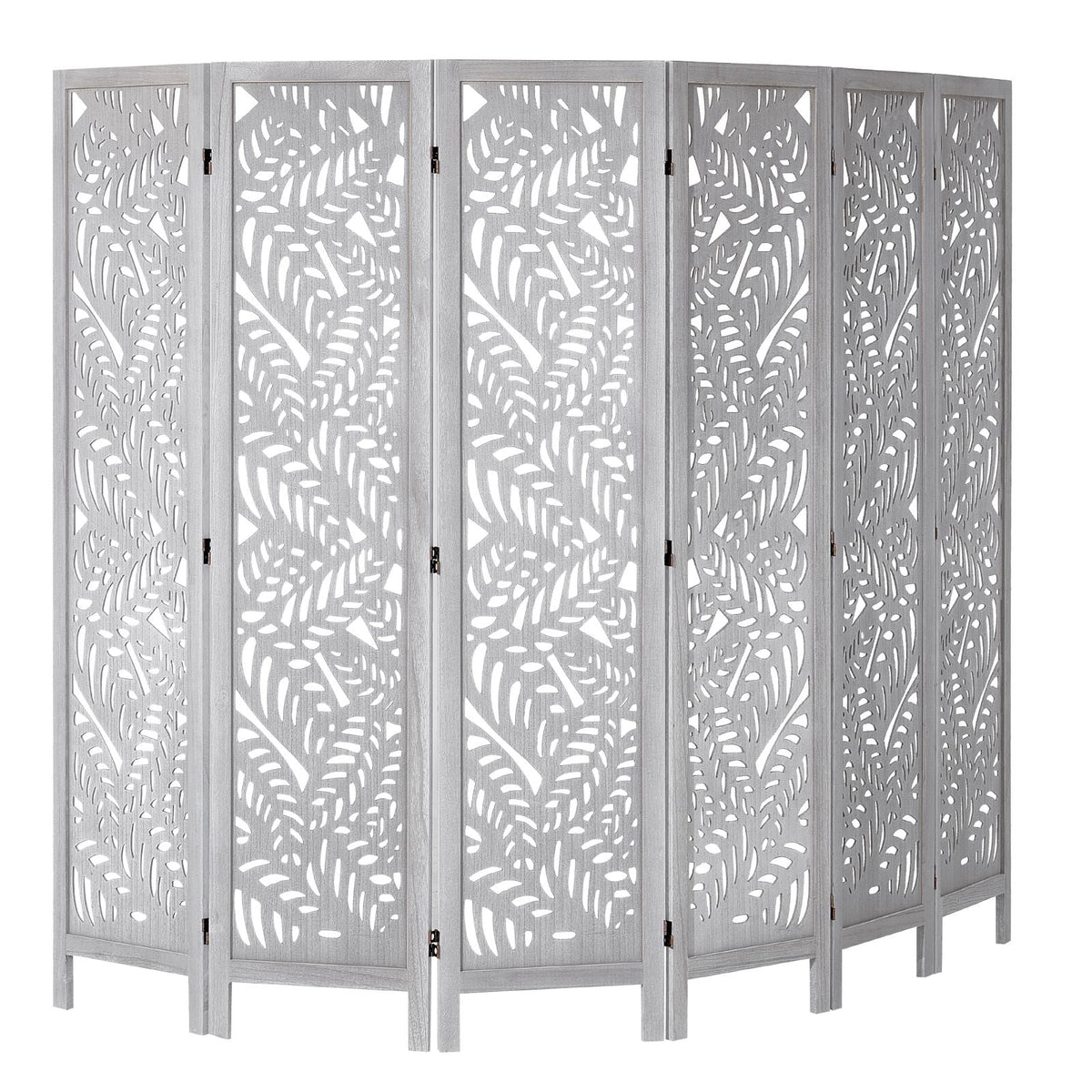 Wood Room Divider, 6 Panel Wood Folding Privacy Screen, 66.9 Inches Tall Indoor Carved Partition Divider, Portable Decoration Screen, for Room Separation, Home, Office, Restaurant & Bedroom