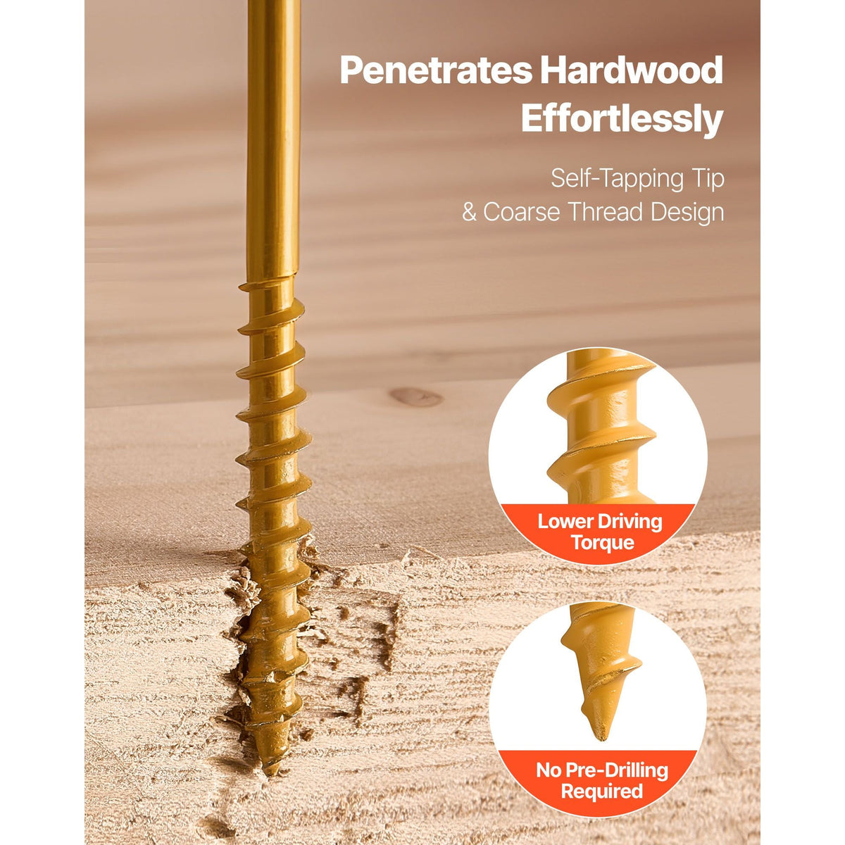 Wood Screws 350 PCS, #10 x 3-Inch Anti-Rust Coated, Exterior Deck Screw Torx/T25 Star Drive, Metal Rust-Resistant Outdoor Decking Screws with 2 Screw Connectors, for Decking Fencing Framing