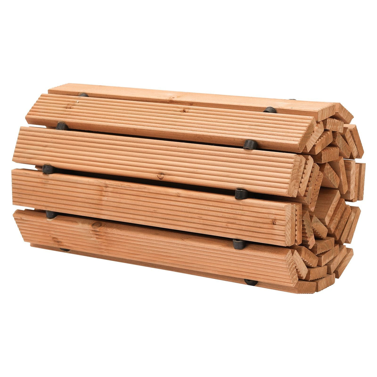 Wooden Garden Pathway, 8 ft L x 17 in W, Non-Slip Straight Garden Walkway, Roll Out Cedar Outdoor Walkway Path with Wire Rope Connection, Decorative Garden Paver for Backyard Wedding Party