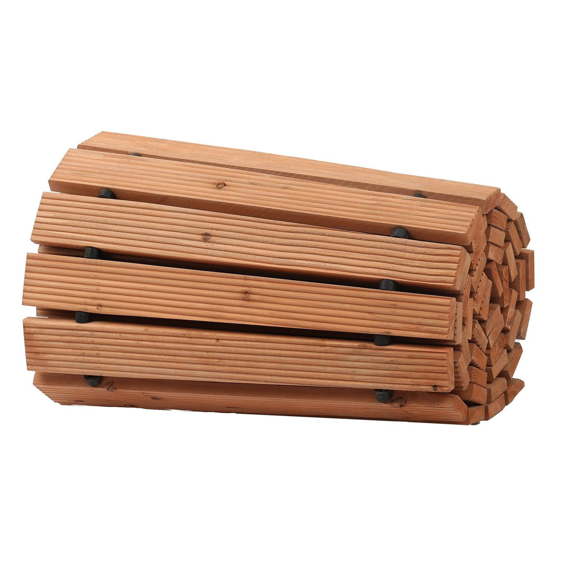Wooden Garden Pathway, 8 ft x 17 in, Non-Slip Curved Garden Walkway, Roll Out Cedar Outdoor Walkway Path with Wire Rope Connection, Decorative Lawn Paver for Backyard Boardwalk Wedding Party