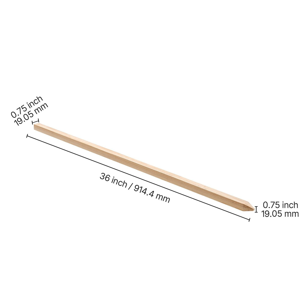 Wooden Garden Stakes, 50 Pcs 36x0.75x0.75 in Survey Grading Stakes, Garden Ground Stake with Sharp Point, Fir Wood Plant Support Stake, Sign Posts for Silt Fence Backyard Boundaries Baselines