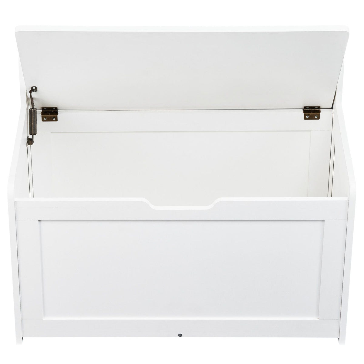 Wooden Toy Chest for Kids, Toddler Toy Storage Box with Flip-Top Lid and Safety Hinge, 32.68 x 17.91 x 24.02" Large Kids Storage Bench for Playroom, Bedroom, Living Room or Entryway, White