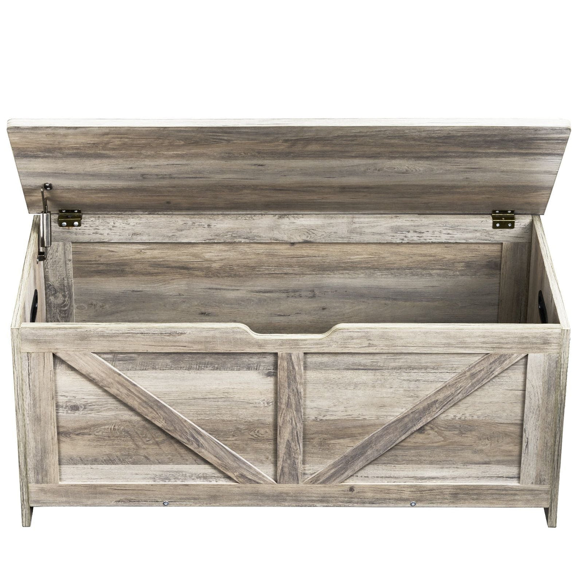 Wooden Toy Chest for Kids, Toddler Toy Storage Box with Flip-Top Lid and Safety Hinge, 38.98 x 15.55 x 18.9" Large Kids Storage Bench for Playroom, Bedroom, Living Room or Entryway, Gray