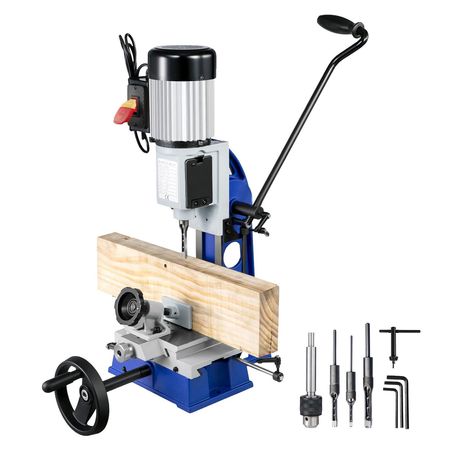 Woodworking Mortise Machine, 1/2 HP 1700RPM Powermatic Mortiser, With Movable Work Bench Benchtop Mortising Machine, For Making Round Holes Square Holes Or Special Square Holes In Wood