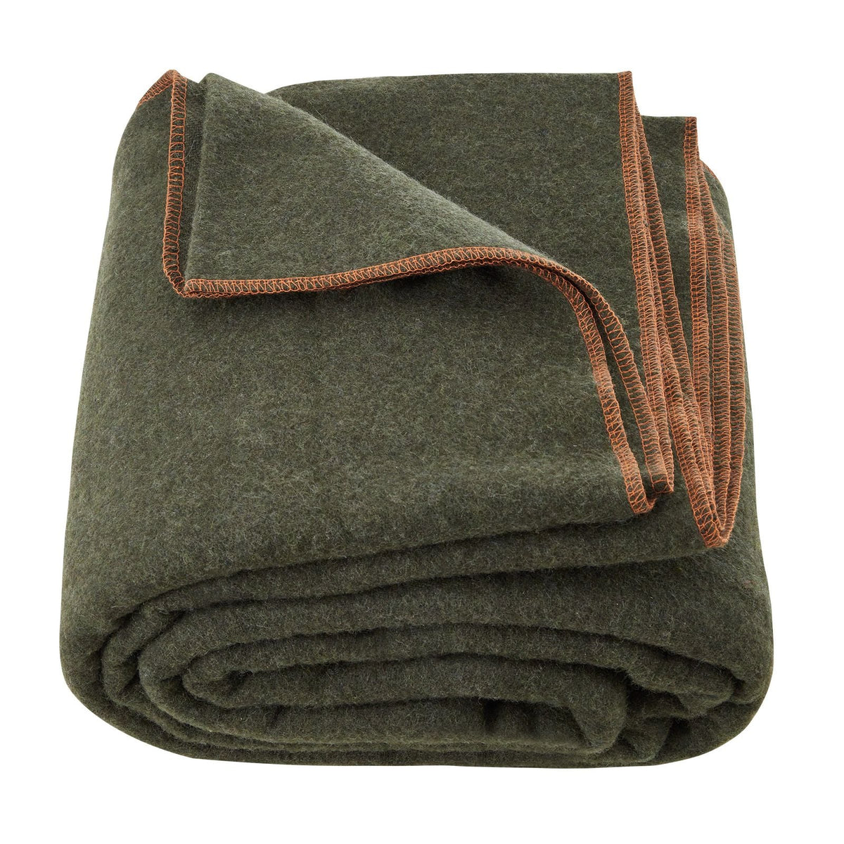 Wool Camping Blanket, Large Warm Stadium Blanket, Waterproof & Windproof, Flame Retardant, Great for Outdoors, Picnics, Hiking, Sports Events, Travel, 64" x 88" (80% Wool), Army Green