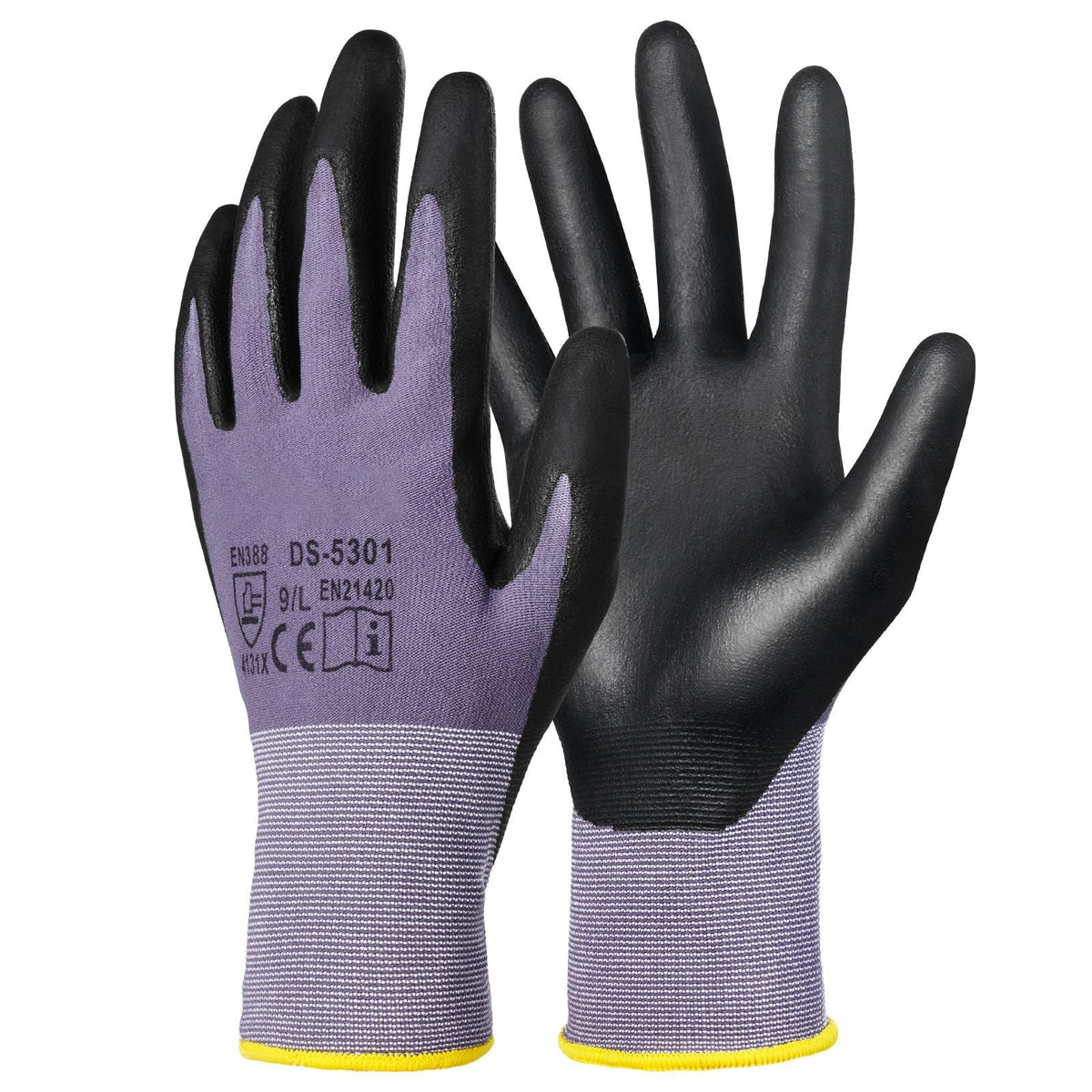 Work Gloves 12 Pairs Touch Screen Nitrile-Coated Garden Construction Gloves