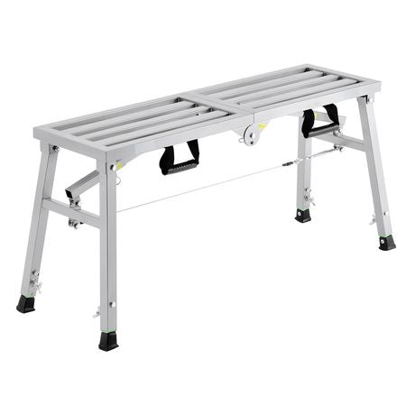 Work Platform, 3 Gear Adjustable Height, Folding Alloy Steel Step Ladder, Portable Scaffolding Platform, 400 lb Load Capacity, Non-Slip Rubber Feet, Drywall Painting Stool, for Cleaning &Washing
