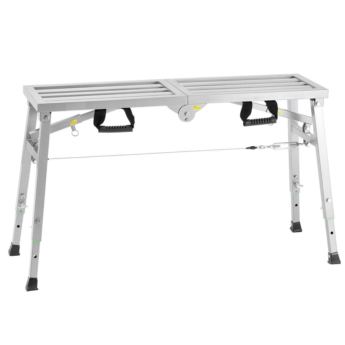 Work Platform, 3 Gear Adjustable Height, Folding Alloy Steel Step Ladder, Portable Scaffolding Platform, 400 lb Load Capacity, Non-Slip Rubber Feet, Drywall Painting Stool, for Cleaning &Washing