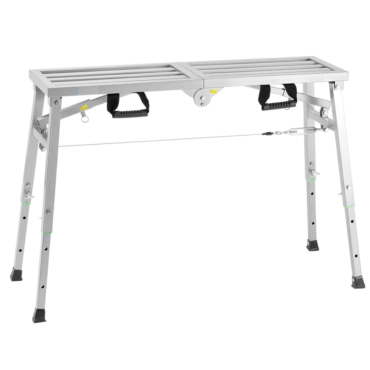 Work Platform, 3 Gear Adjustable Height, Folding Alloy Steel Step Ladder, Portable Scaffolding Platform, 400 lb Load Capacity, Non-Slip Rubber Feet, Drywall Painting Stool, for Cleaning &Washing