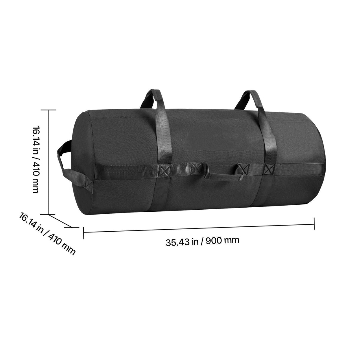 Workout Sandbag, Heavy Duty Workout Power Bags with Handles, 125-200 lbs Adjustable Slam Bag for Fitness Strength Weight Training Cross-Training, Home Gym Exercise, Black (Unfilled)