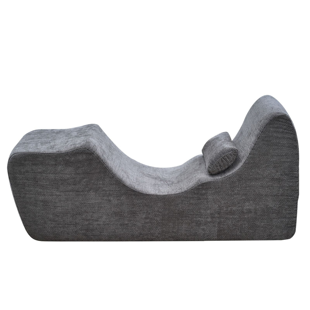 Yoga Chair Chaise, Ergonomic Chaise Lounge Chair for Yoga, Modern Boneless Curved Foam Lounge Indoor for Massage, Stretching, Relaxation, Exercise, Used in Living Room, Bedroom, Balcony, Grey