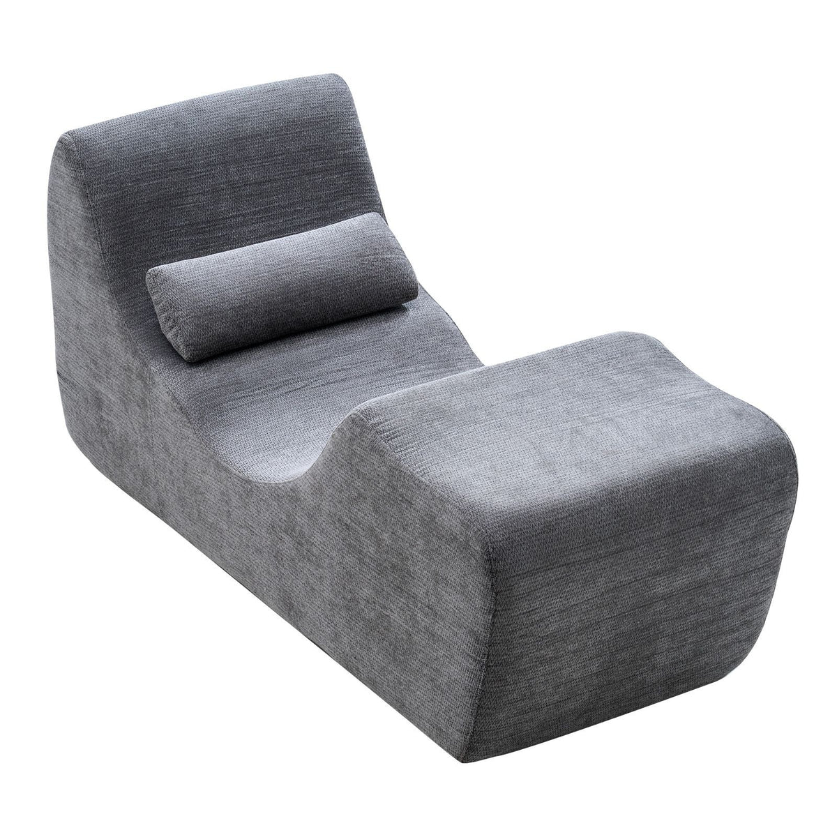 Yoga Chair Chaise, Ergonomic Chaise Lounge Chair for Yoga, Modern Boneless Curved Foam Lounge Indoor for Massage, Stretching, Relaxation, Exercise, Used in Living Room, Bedroom, Balcony, Grey