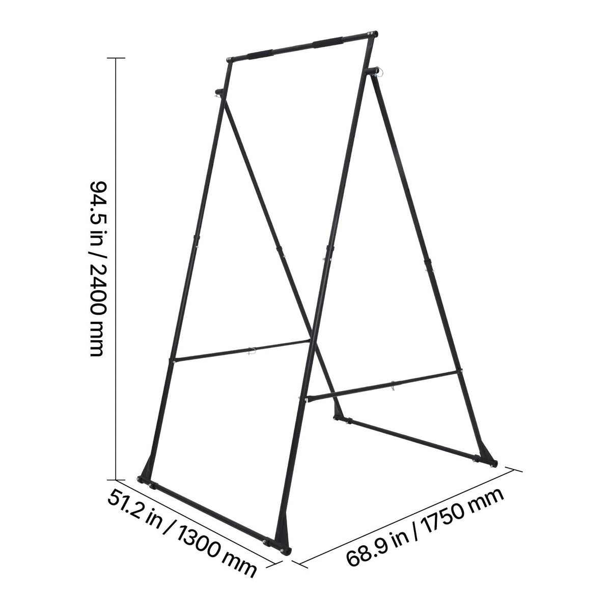Yoga Stand Frame, Max 440.9 lbs Load Swing Stand, Triangular Structure Yoga Aerial Rig, Aerial Silk Stands with EVA Foam, 4-Level Horizontal & 6-Level Vertical Adjustment, Multi-Functional