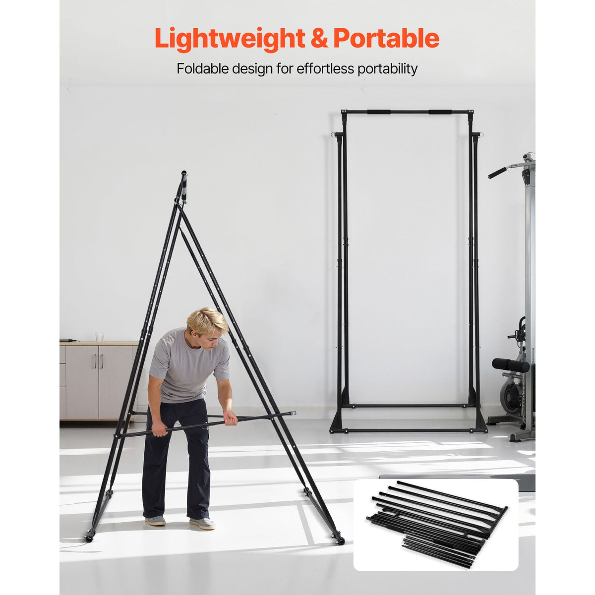 Yoga Stand Frame, Max 440.9 lbs Load Swing Stand, Triangular Structure Yoga Aerial Rig, Aerial Silk Stands with EVA Foam, 4-Level Horizontal & 6-Level Vertical Adjustment, Multi-Functional