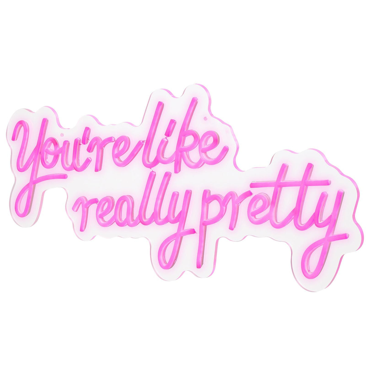You're Like Really Pretty Neon Sign, 27.5" x 12" Pink LED Neon Signs for Wall Decor, Large Lights Sign with Remote Control and Power Adapter, Used for Party, Wedding, Living Room, Office