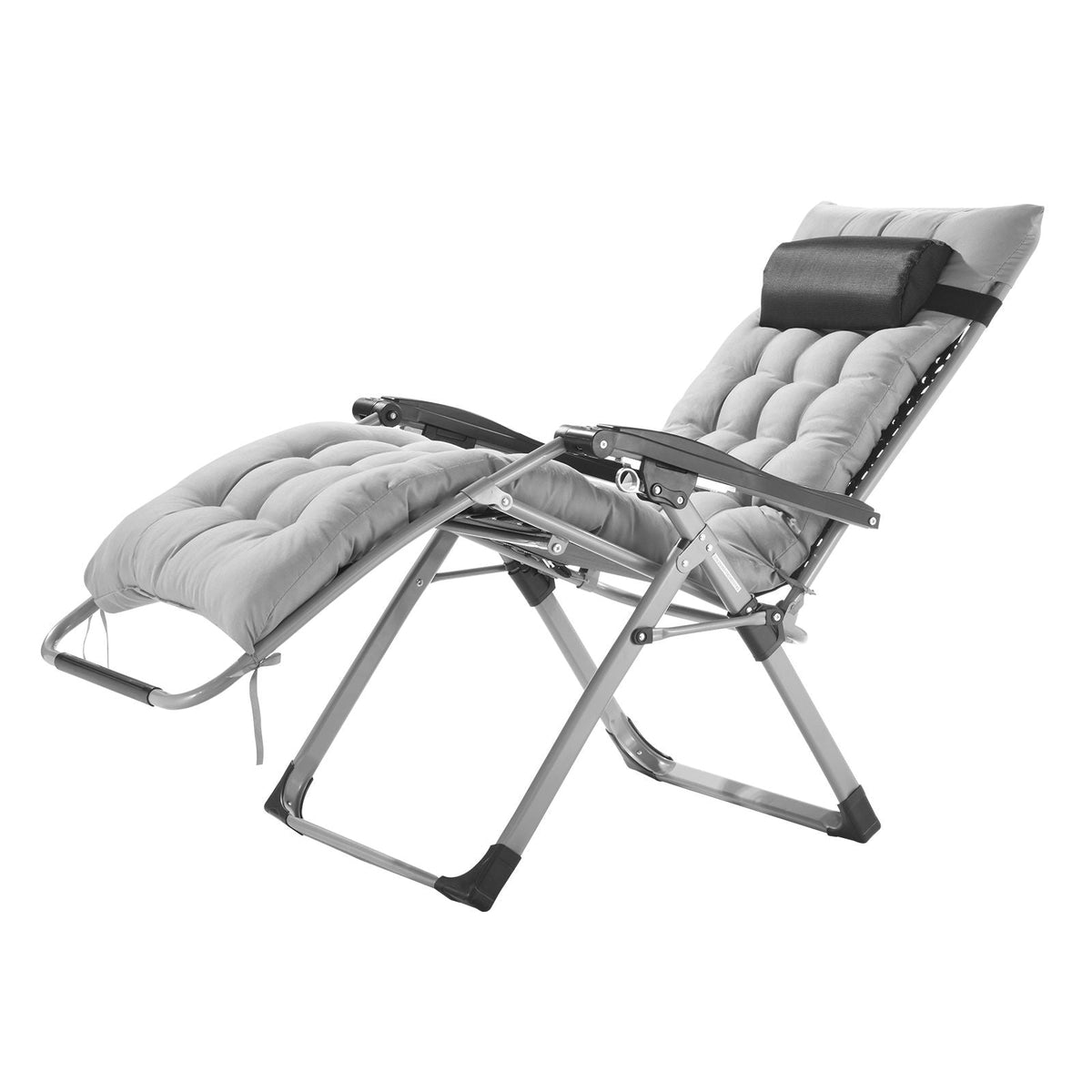 Zero Gravity Chair, 26 inch Zero Gravity Recliner Lounge Chair for Indoor and Outdoor, Adjustable Anti Gravity Chair with Cushion, Headrest, Footrest, and Cupholder, 500 lbs, Gray