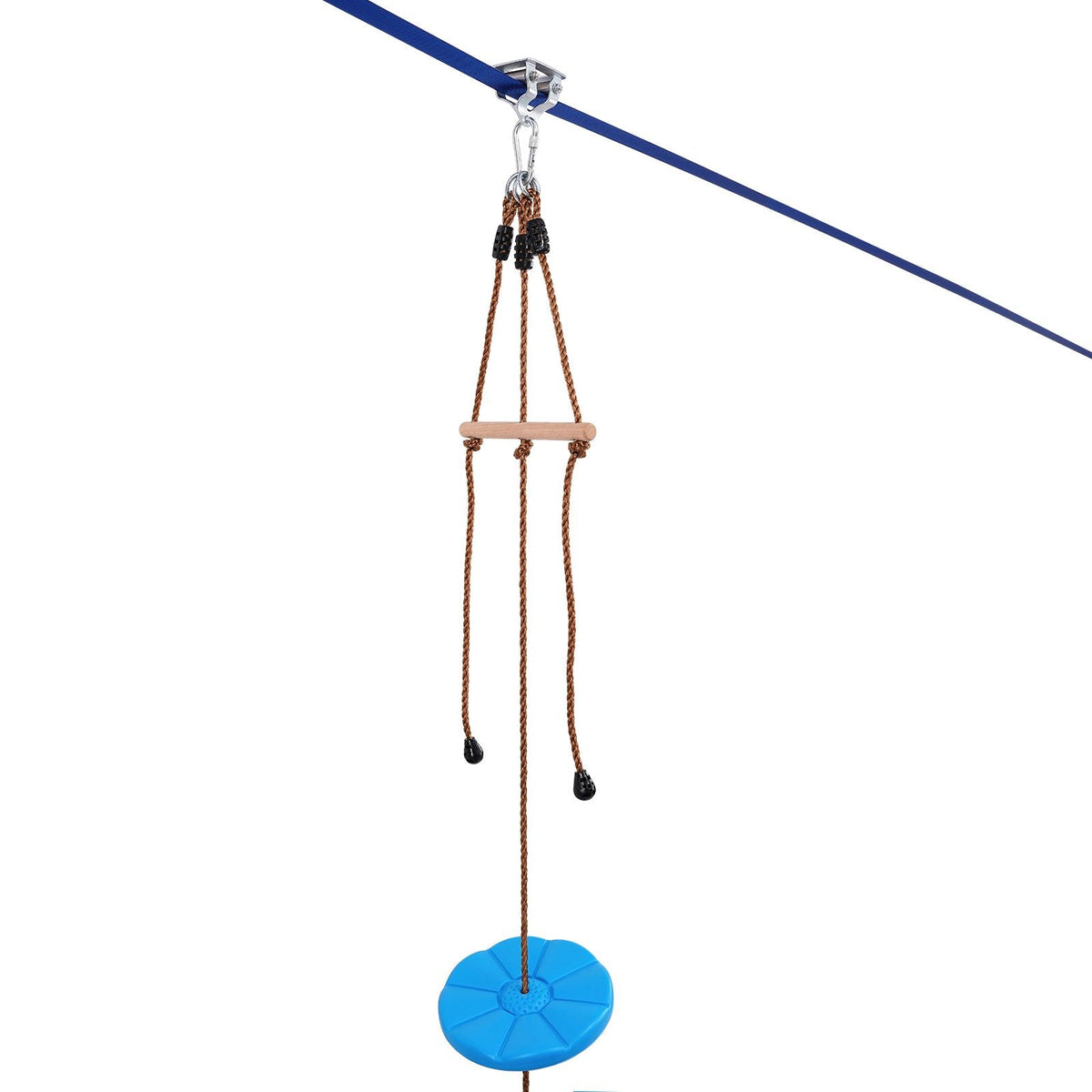 Zipline Kit for Kids and Adult, 52 ft Zip Line Kits Up to 500 lb, Backyard Outdoor Quick Setup Zipline, Playground Entertainment with Zipline, Nylon Safety Harness, Seat, and Handlebar
